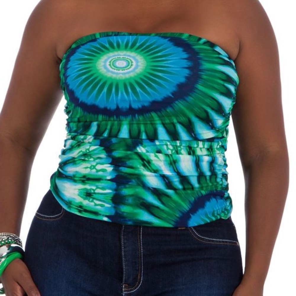🌞 Ashley Stewart Tie-Dyed Tube Top